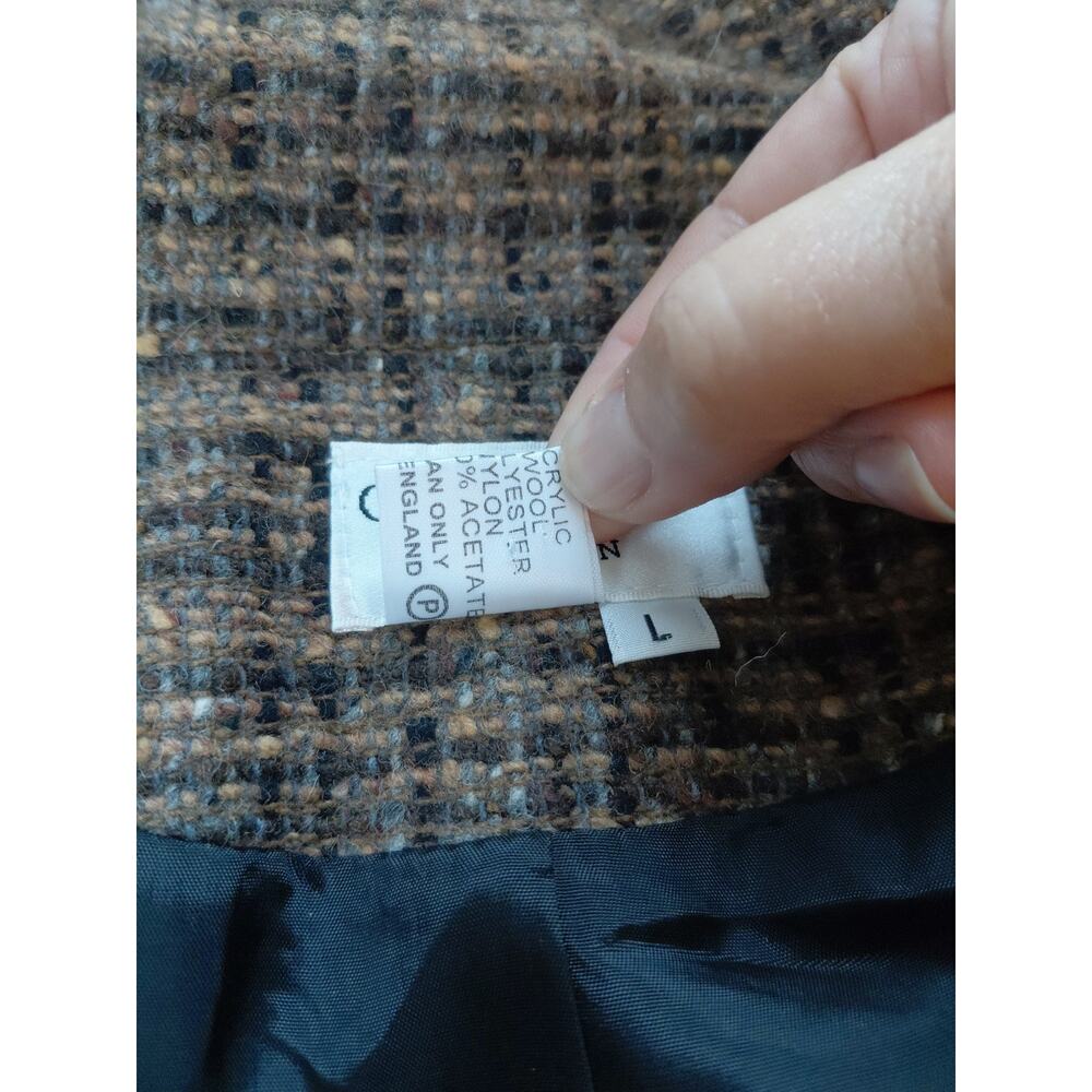 True Vintage Wool Overcoat Charles Gray London Tweed Women's Large Brown Classic - Picture 7 of 12